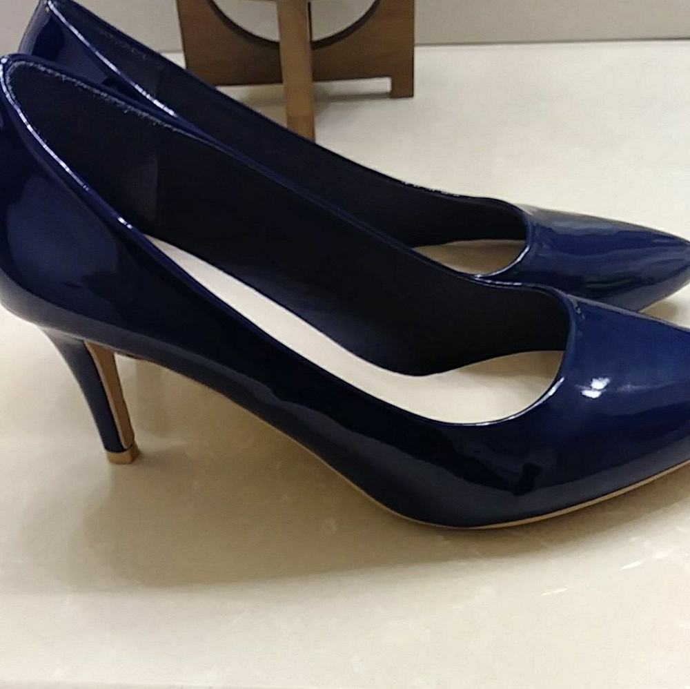 Navy Blue 3" heel Women Wide shoe
